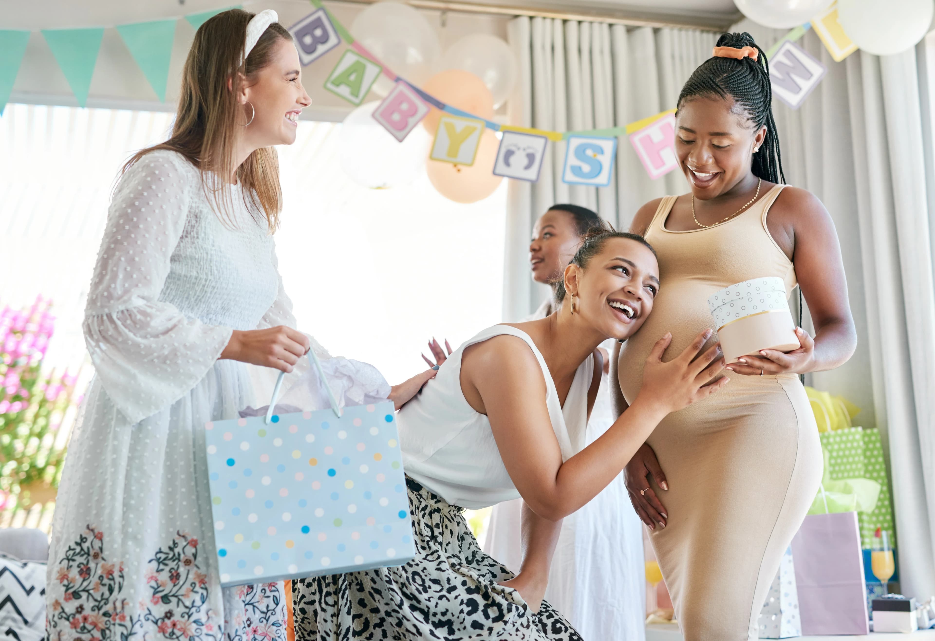 Decorated baby shower celebration with pink and blue theme