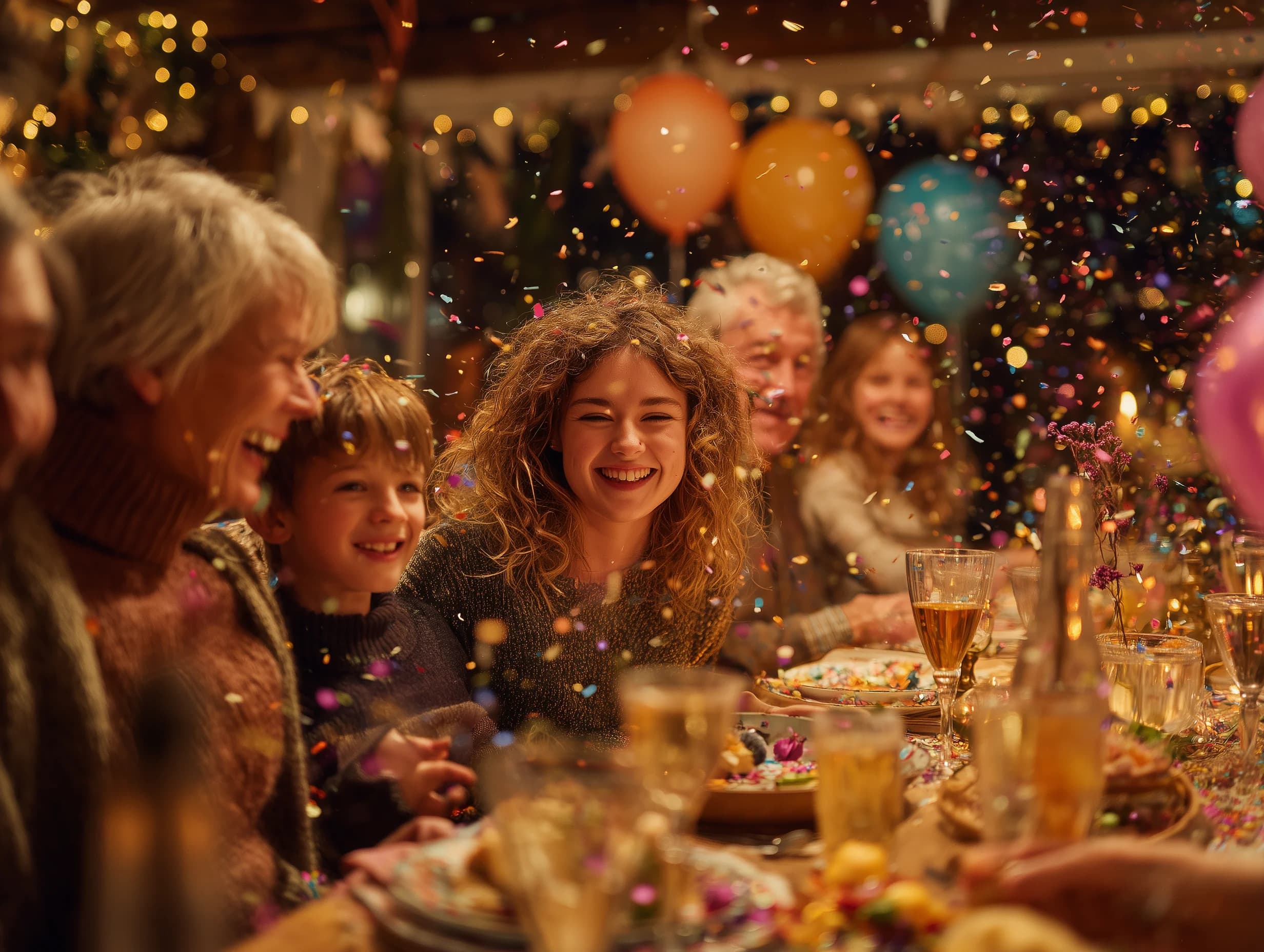 Festive outdoor celebration with colorful event decorations